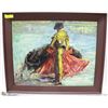 Image 1 : PAINTED MATADOR FRAMED PICTURE 33"X27"