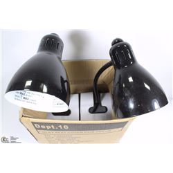186) TWO DESK LAMPS BLACK NEW IN THE BOX