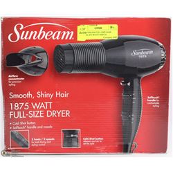 191) SUNBEAM FULL-SIZE HAIR DRYER 1875 WATT NEW IN