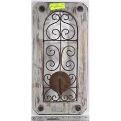NEW RUSTIC WOOD AND METAL WALL HANGING