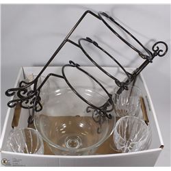 BOX W/ SET OF 4 WATERFORD CRYSTAL WINE GLASSES AND