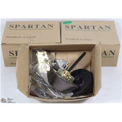 LOT OF 3 ASSORTED NEW DEADBOLTS WITH KEYS FOR