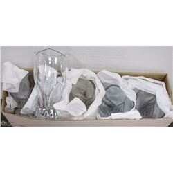 BOX W/5 LARGE CRYSTAL VASES