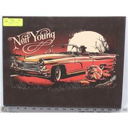 VINTAGE CLOTH NEIL YOUNG PICTURE 12"X16"