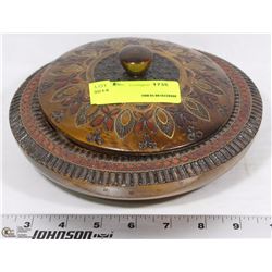 WOOD HAND CARVED DECORATIVE CANDY DISH