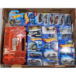 FLAT OF ASSORTED NEW HOT WHEELS CARS & BEYWARRIORS