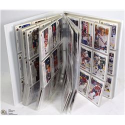 BINDER WITH 40+ SHEETS OF 91-92 UPPER DECK HOCKEY