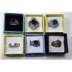 #6 - LOT OF 6 LADIES FASHION RINGS