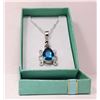 Image 1 : #10 - LONDON BLUE TOPAZ ON 16" WAVE CHAIN