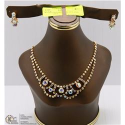 18" RHINESTONE NECKLACE AND EARRING SET