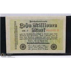 GERMAN 10 MILLION MARK 1923 BANK NOTE
