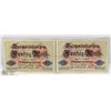 Image 1 : LOT OF TWO 1914 GERMAN 50 MARK BANK NOTES