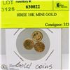 Image 1 : LOT OF THREE 10K MINI GOLD COINS