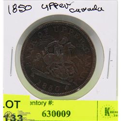 1850 BANK OF UPPER CANADA ONE PENNY