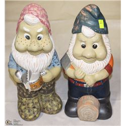 A PAIR OF LARGE GARDEN GNOMES