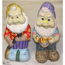 PAIR OF LARGE GARDEN GNOMES