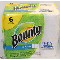 6 REGULAR ROLLS BOUNTY SELECT A SIZE PAPER TOWEL
