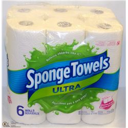 6 ROLLS SPONGE TOWELS ULTRA CHOOSE A SIZE PAPER