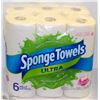 Image 1 : 6 ROLLS SPONGE TOWELS ULTRA CHOOSE A SIZE PAPER