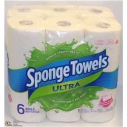 6 ROLLS SPONGE TOWELS ULTRA CHOOSE A SIZE PAPER