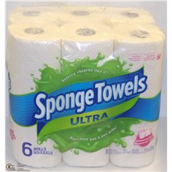 6 ROLLS SPONGE TOWELS ULTRA CHOOSE A SIZE PAPER