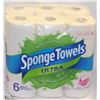 Image 1 : 6 ROLLS SPONGE TOWELS ULTRA CHOOSE A SIZE PAPER
