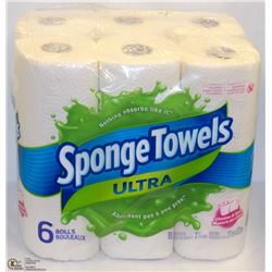 6 ROLLS SPONGE TOWELS ULTRA CHOOSE A SIZE PAPER