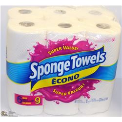 6 ROLLS SPONGE TOWELS ECONO PAPER TOWELS