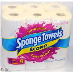 6 ROLLS SPONGE TOWELS ECONO PAPER TOWELS