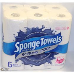 SPONGE TOWELS ULTRA STRONG PAPER TOWELS 6 ROLLS
