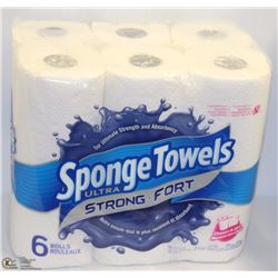 SPONGE TOWELS ULTRA STRONG PAPER TOWELS 6 ROLLS