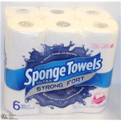 SPONGE TOWELS ULTRA STRONG PAPER TOWELS 6 ROLLS