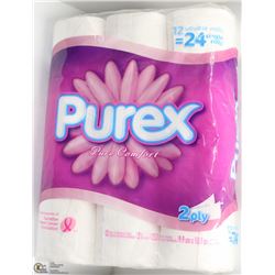 12 DOUBLE ROLLS PUREX PURE COMFORT TOILET PAPER