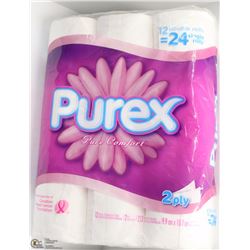 12 DOUBLE ROLLS PUREX PURE COMFORT TOILET PAPER