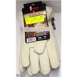 PACK OF 3 NEW LEATHER GLOVES SIZE LARGE
