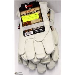 PACK OF 3 NEW LEATHER GLOVES XL