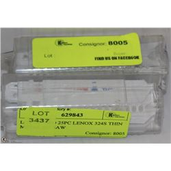 LOT OF TWO 25PC LENOX 324S THIN METAL JIG SAW