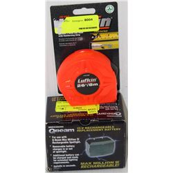 NEW LUFKIN 26' TAPE MEASURER W/ BRINKMAN 12V
