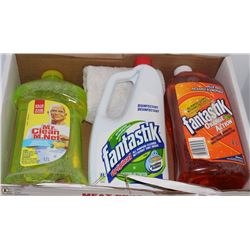 FLAT OF LARGE FANTASTIK AND MR CLEAN CLEANERS