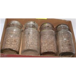 LOT OF 4 VINTAGE PERFECT SEAL WIDE MOUTH JARS
