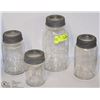 Image 1 : LOT OF 4 OLD JEWEL CANNING JARS W/ LIDS