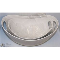 2 LARGE STONEWARE BOWLS/PLANTERS