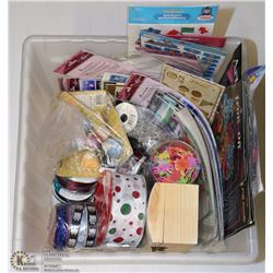 TOTE WITH FASHION JEWELRY, IRON ON LOGOS, STAMPS