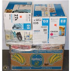 BOX WITH  ASSORTED LASER JET PRINT TONER