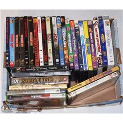 BOX OF ASSORTED DVD'S, XBOX GAMES AND MORE