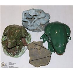 BOX OF LARGER GARDEN FROGS