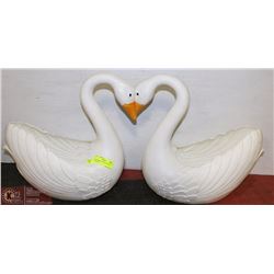 PAIR OF NEW VINTAGE 16" SWAN PLANTERS