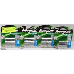 ENERGIZER 4 PACKS OF  BATTERIES INCL. AA &AAA