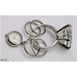 LARGE FAUX RING POCKET WATCH NEW