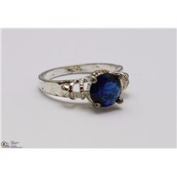 925 STERLING SILVER WITH BLUE SAPPHIRE RING